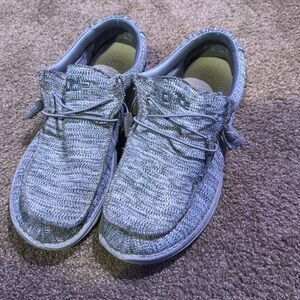 Gray HeyDude loafers size 12.